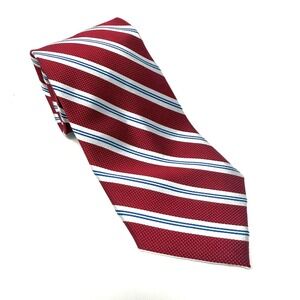 JOS A BANK EXECUTIVE COLLECTION Red Blue White Striped Silk Men‎ Tie
